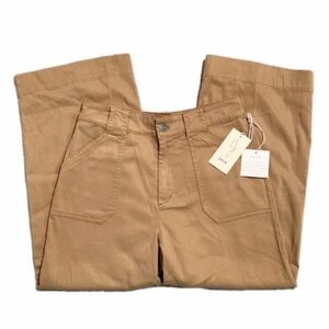 NWT Joie "Vintage Look" Cropped Wide Leg Soft Tan Pants Women's 10 Bohochic NEW!